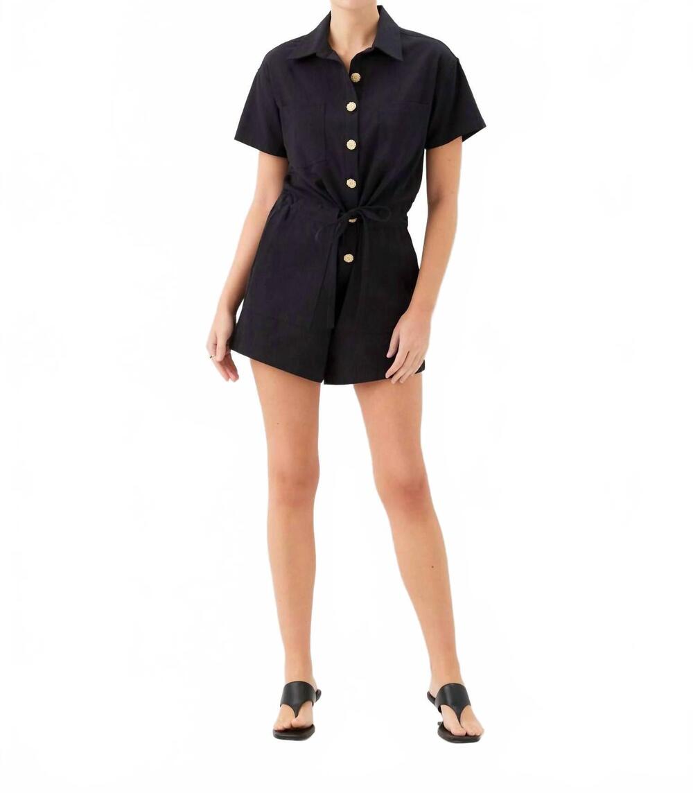 NEW FIFTEEN TWENTY women's daliah short sleeve romper in black 2f71201